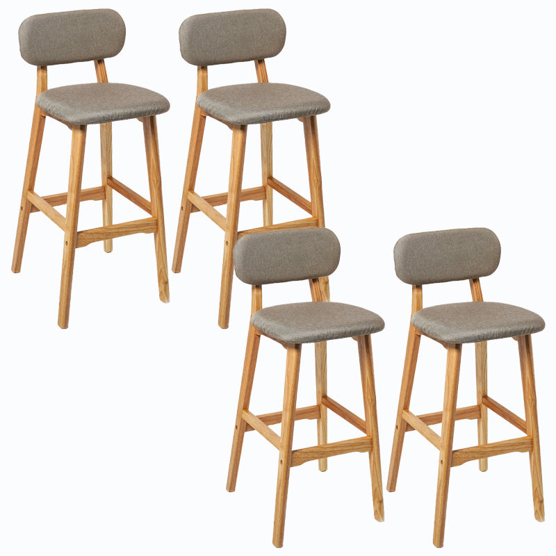 Rubberwood Modern Low Back Stool Matte Finish Upholstered Bar Stools