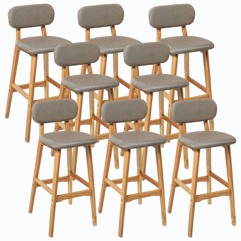 Rubberwood Modern Low Back Stool Matte Finish Upholstered Bar Stools