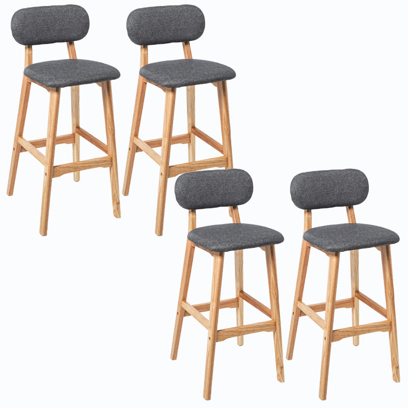Rubberwood Modern Low Back Stool Matte Finish Upholstered Bar Stools