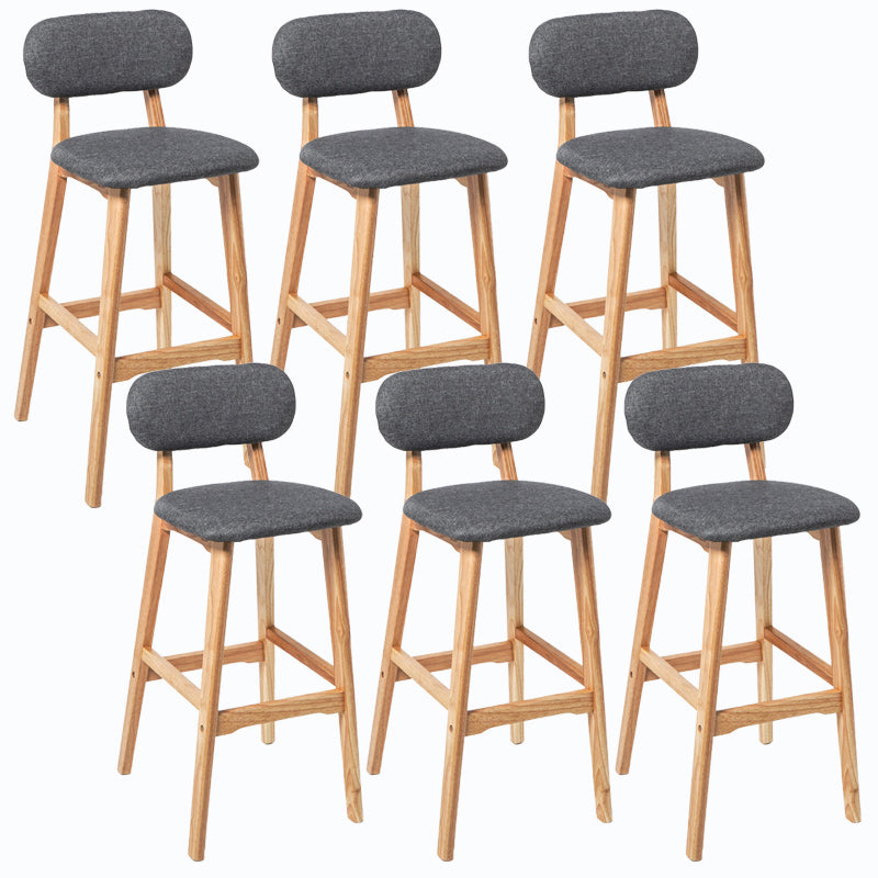 Rubberwood Modern Low Back Stool Matte Finish Upholstered Bar Stools