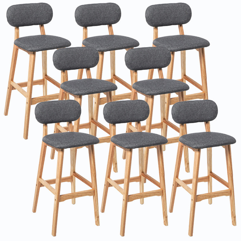 Rubberwood Modern Low Back Stool Matte Finish Upholstered Bar Stools