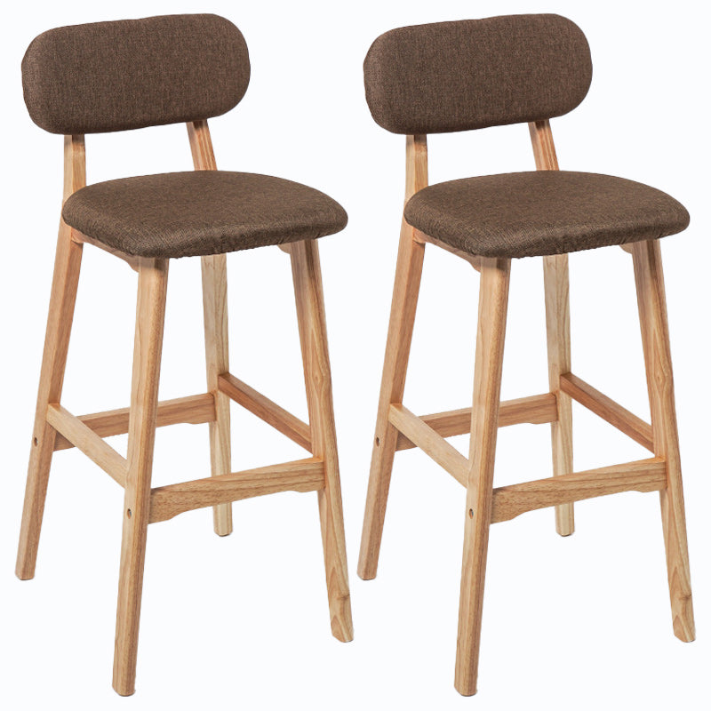 Rubberwood Modern Low Back Stool Matte Finish Upholstered Bar Stools