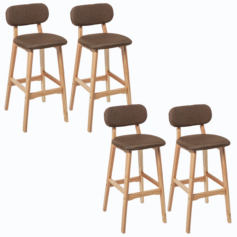 Rubberwood Modern Low Back Stool Matte Finish Upholstered Bar Stools