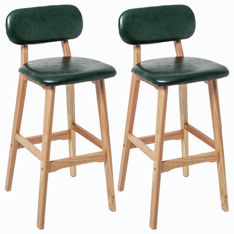Rubberwood Modern Low Back Stool Matte Finish Upholstered Bar Stools