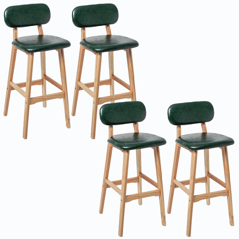 Rubberwood Modern Low Back Stool Matte Finish Upholstered Bar Stools