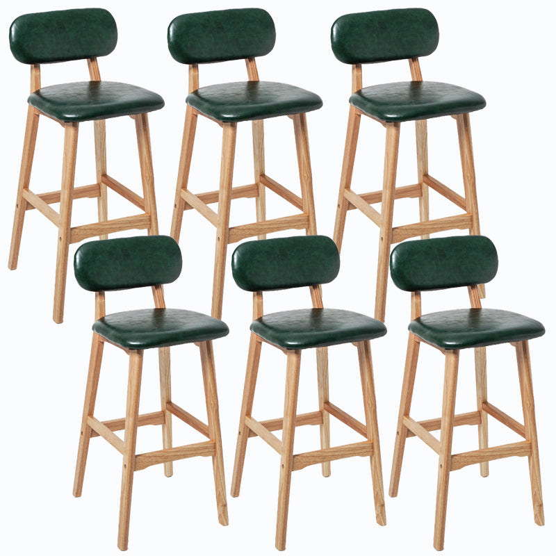 Rubberwood Modern Low Back Stool Matte Finish Upholstered Bar Stools