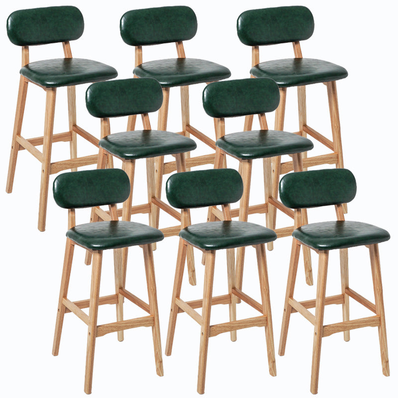 Rubberwood Modern Low Back Stool Matte Finish Upholstered Bar Stools