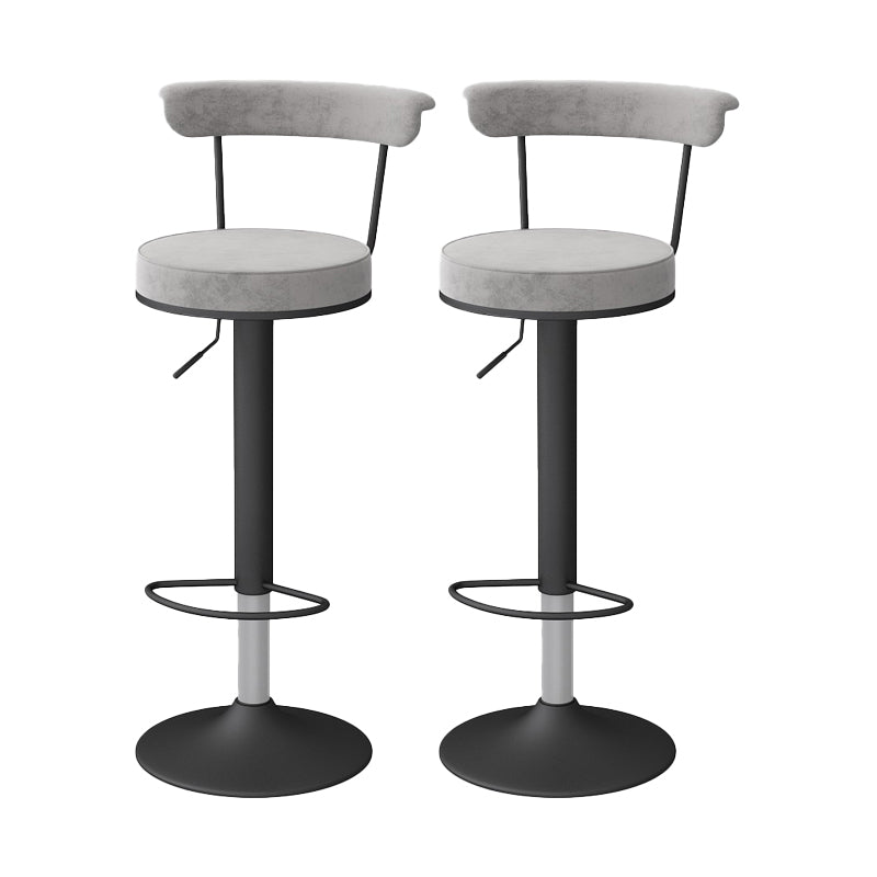 Glam Liftable Backrest Counter Stool Steel Kitchen Bar Stool with Cushion and Pedal
