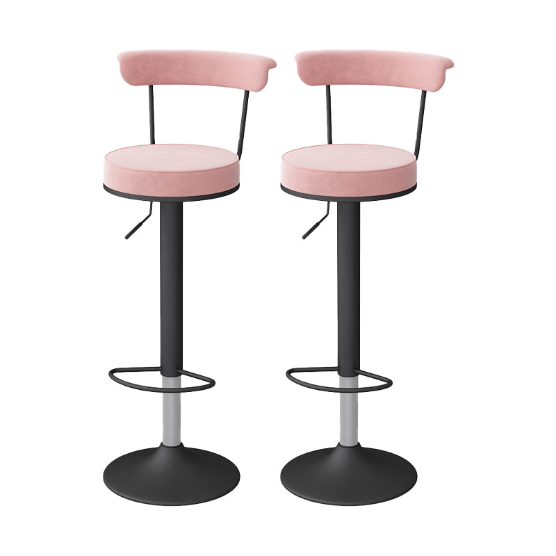 Glam Liftable Backrest Counter Stool Steel Kitchen Bar Stool with Cushion and Pedal