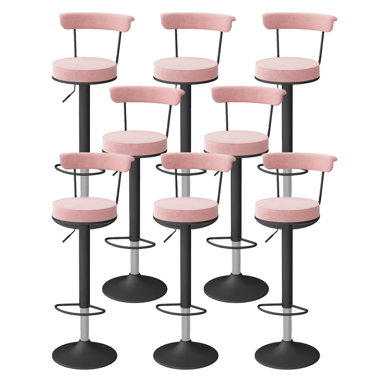 Glam Liftable Backrest Counter Stool Steel Kitchen Bar Stool with Cushion and Pedal