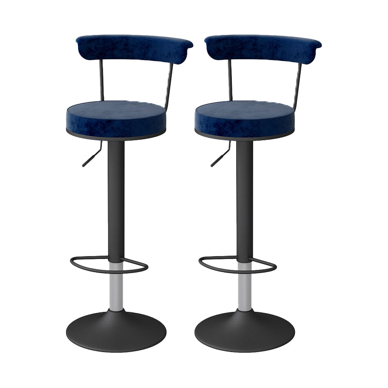 Glam Liftable Backrest Counter Stool Steel Kitchen Bar Stool with Cushion and Pedal