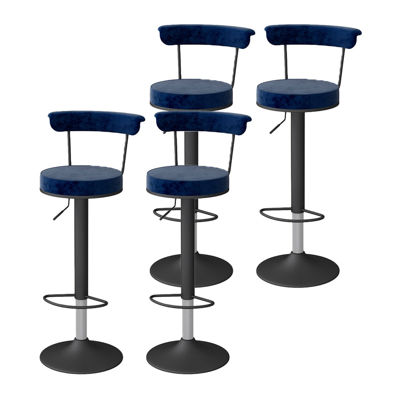 Glam Liftable Backrest Counter Stool Steel Kitchen Bar Stool with Cushion and Pedal