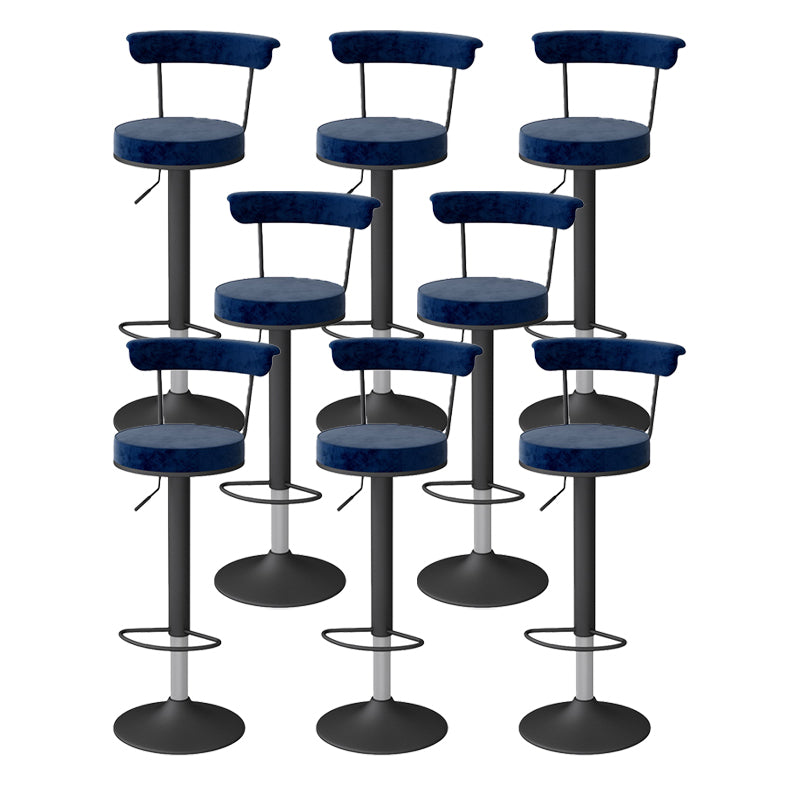 Glam Liftable Backrest Counter Stool Steel Kitchen Bar Stool with Cushion and Pedal