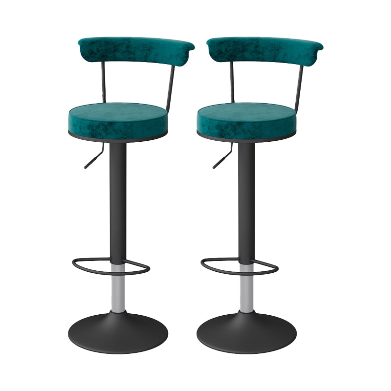 Glam Liftable Backrest Counter Stool Steel Kitchen Bar Stool with Cushion and Pedal