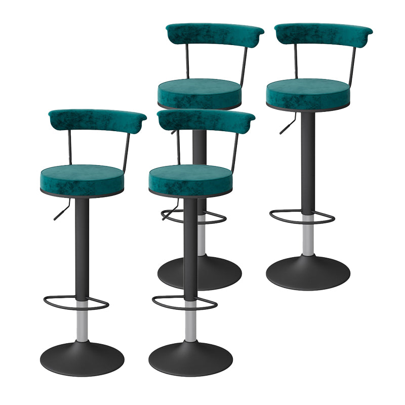 Glam Liftable Backrest Counter Stool Steel Kitchen Bar Stool with Cushion and Pedal