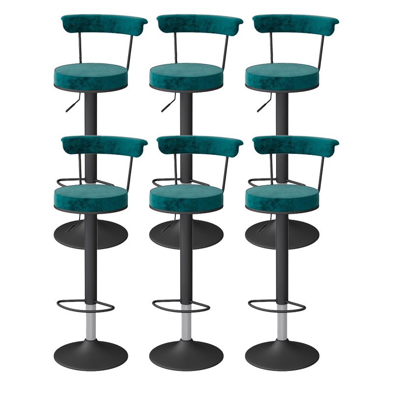 Glam Liftable Backrest Counter Stool Steel Kitchen Bar Stool with Cushion and Pedal