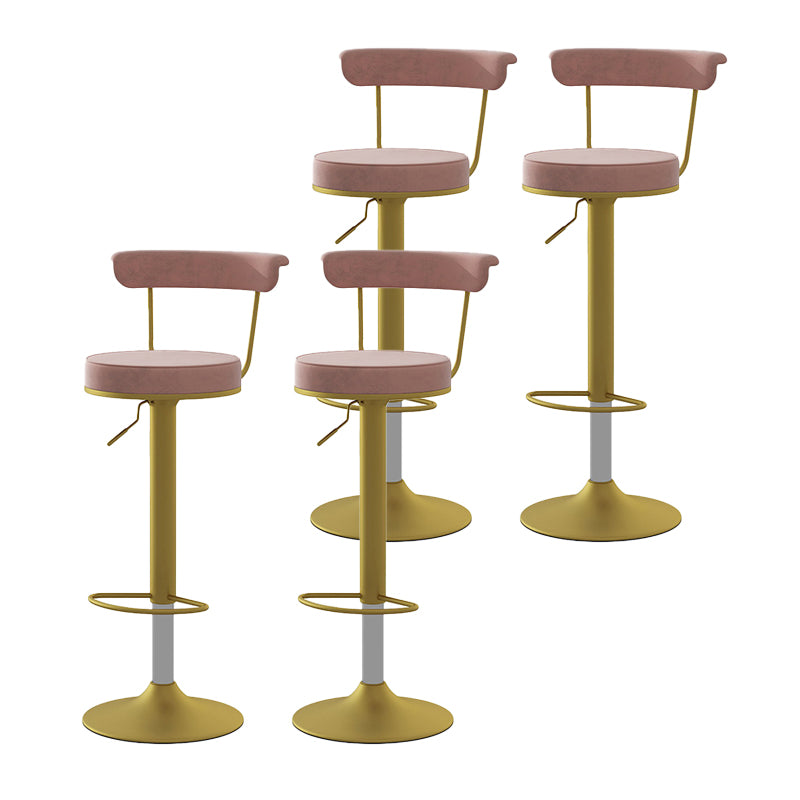 Glam Liftable Backrest Counter Stool Steel Kitchen Bar Stool with Cushion and Pedal