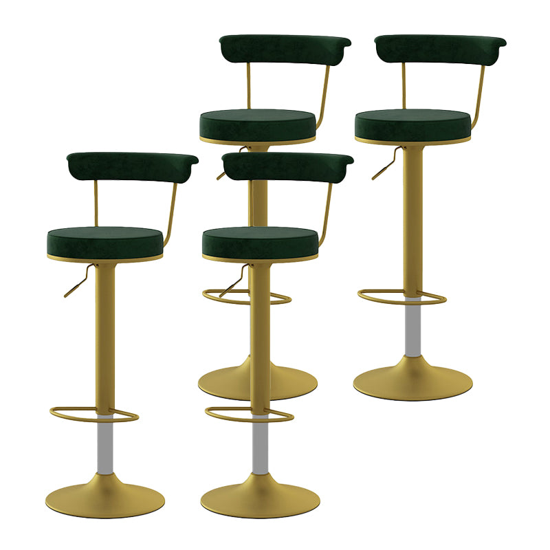 Glam Liftable Backrest Counter Stool Steel Kitchen Bar Stool with Cushion and Pedal