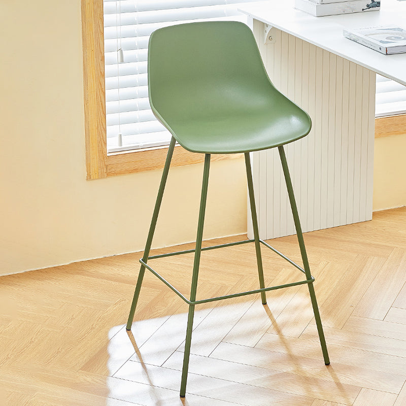 Contemporary Bar-stool Plastic Counter Bar Stool with Metal Legs for Home