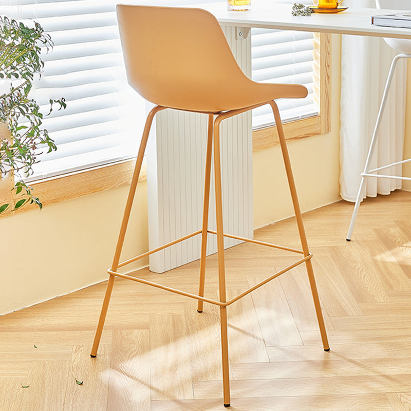 Contemporary Bar-stool Plastic Counter Bar Stool with Metal Legs for Home