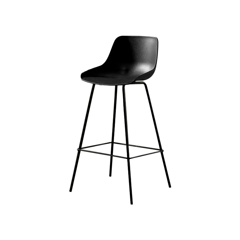 Contemporary Bar-stool Plastic Counter Bar Stool with Metal Legs for Home