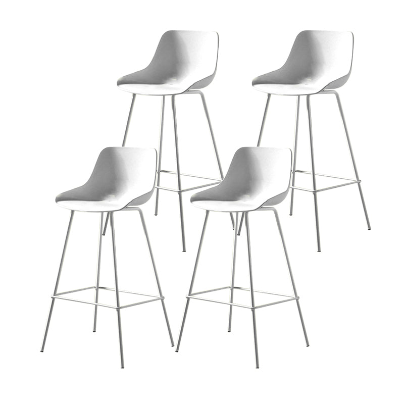 Contemporary Bar-stool Plastic Counter Bar Stool with Metal Legs for Home