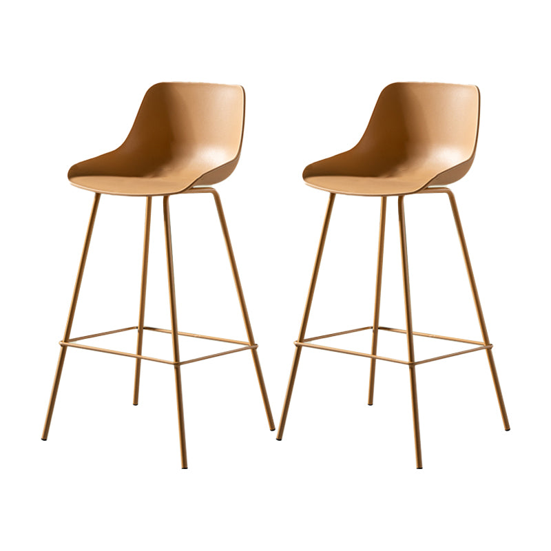 Contemporary Bar-stool Plastic Counter Bar Stool with Metal Legs for Home