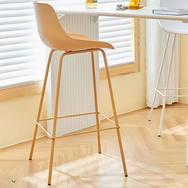 Contemporary Bar-stool Plastic Counter Bar Stool with Metal Legs for Home