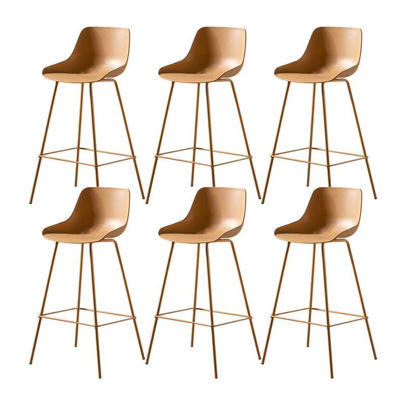 Contemporary Bar-stool Plastic Counter Bar Stool with Metal Legs for Home
