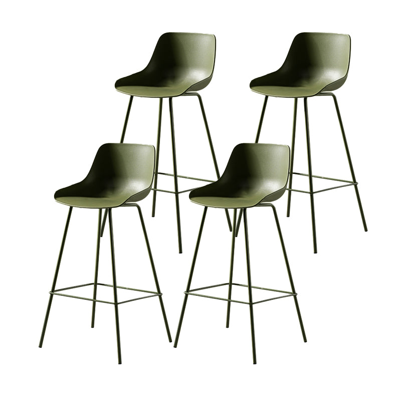 Contemporary Bar-stool Plastic Counter Bar Stool with Metal Legs for Home
