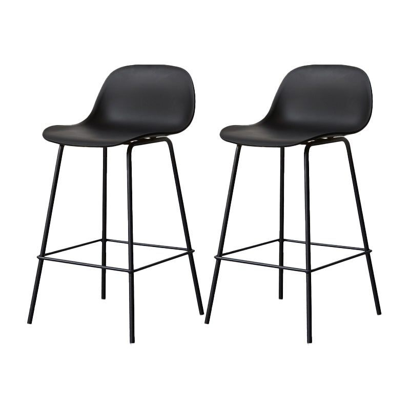 Scandinavian Reception Low Back Stool Matte Finish Plastic Barstool