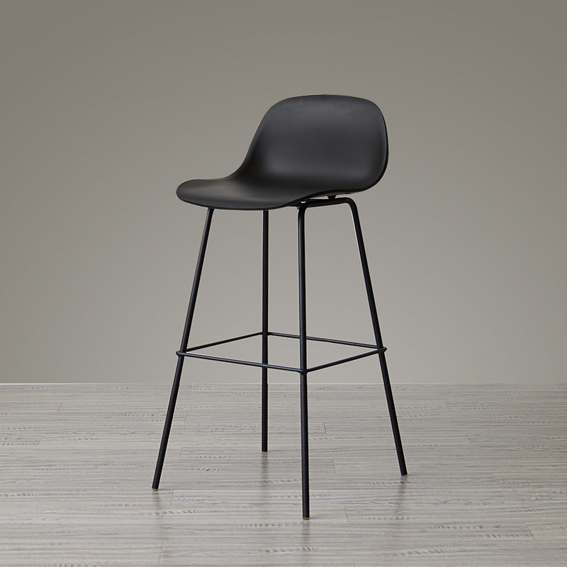 Scandinavian Reception Low Back Stool Matte Finish Plastic Barstool