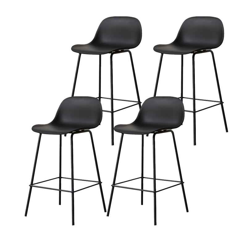 Scandinavian Reception Low Back Stool Matte Finish Plastic Barstool