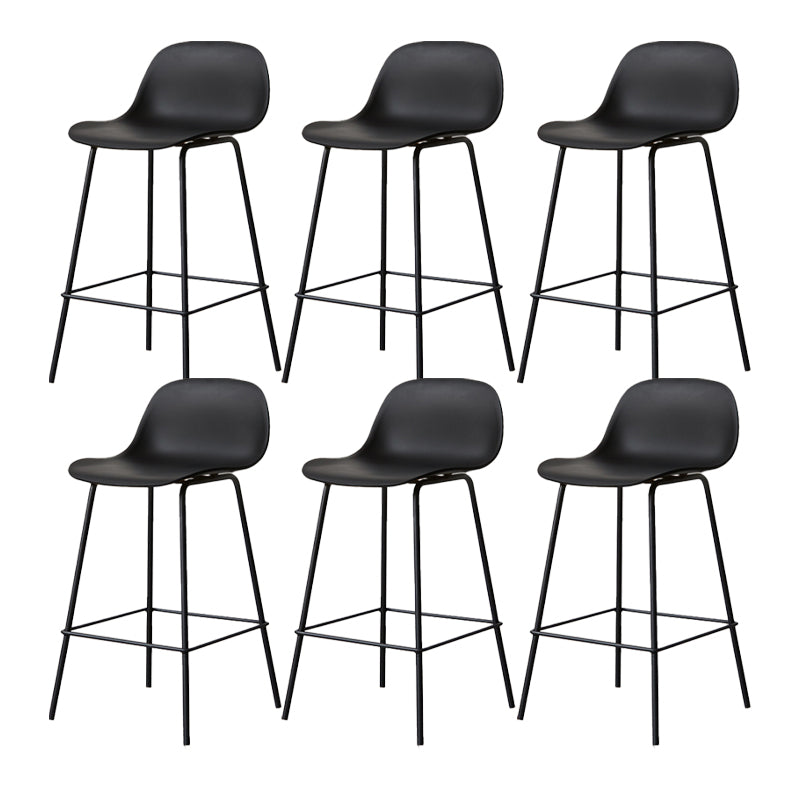 Scandinavian Reception Low Back Stool Matte Finish Plastic Barstool