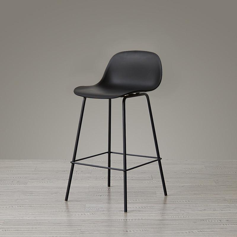 Scandinavian Reception Low Back Stool Matte Finish Plastic Barstool