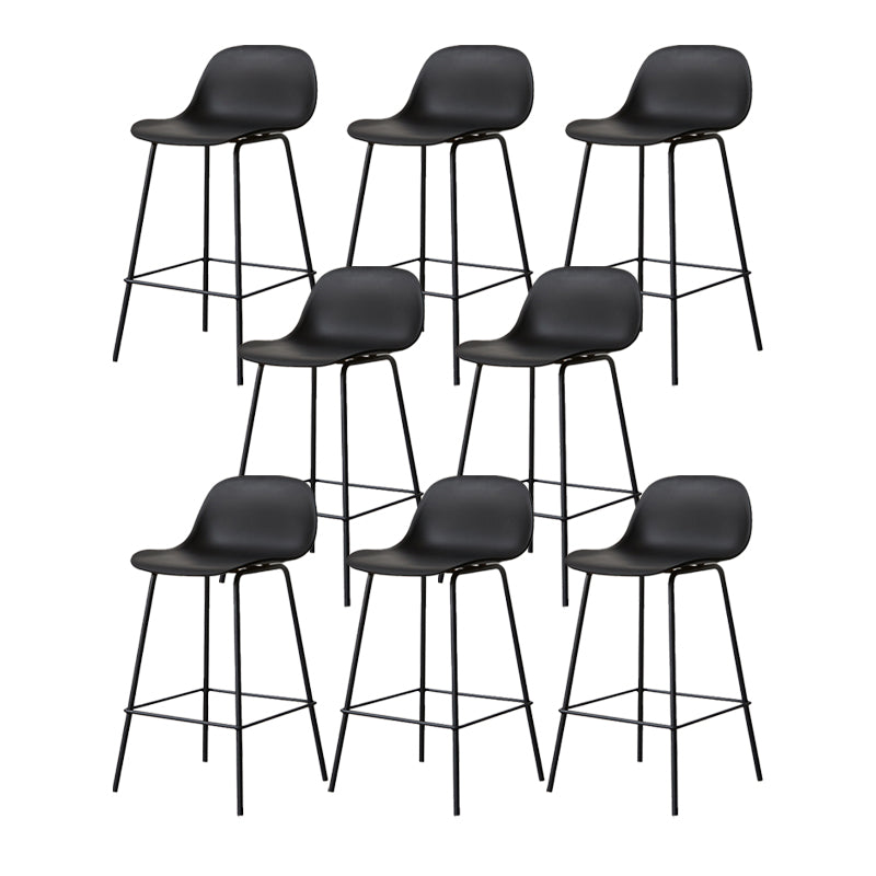 Scandinavian Reception Low Back Stool Matte Finish Plastic Barstool