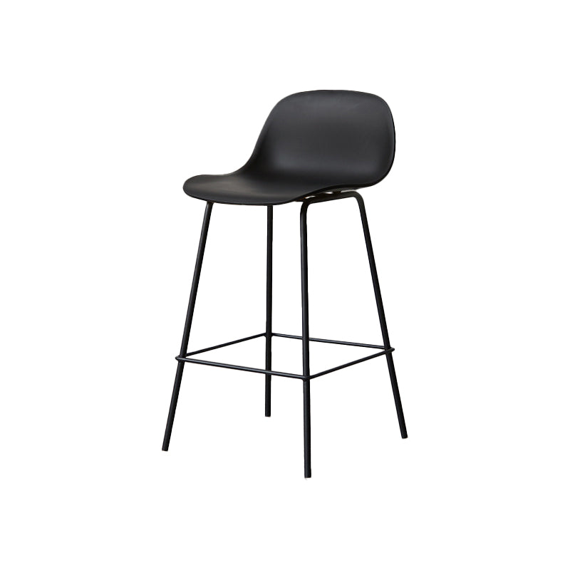 Scandinavian Reception Low Back Stool Matte Finish Plastic Barstool