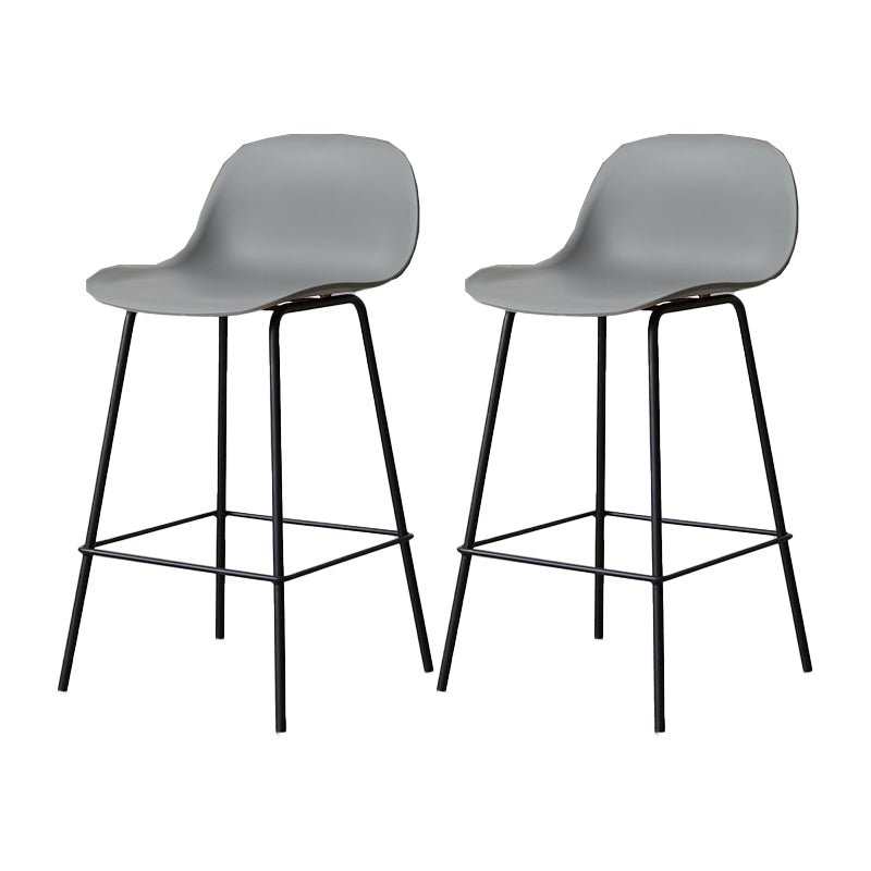 Scandinavian Reception Low Back Stool Matte Finish Plastic Barstool