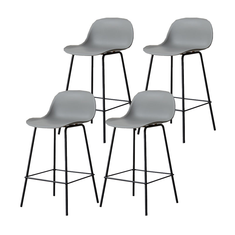 Scandinavian Reception Low Back Stool Matte Finish Plastic Barstool