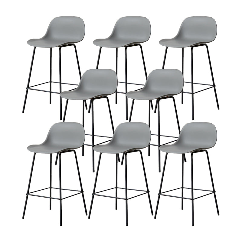 Scandinavian Reception Low Back Stool Matte Finish Plastic Barstool