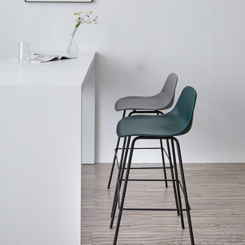 Scandinavian Reception Low Back Stool Matte Finish Plastic Barstool