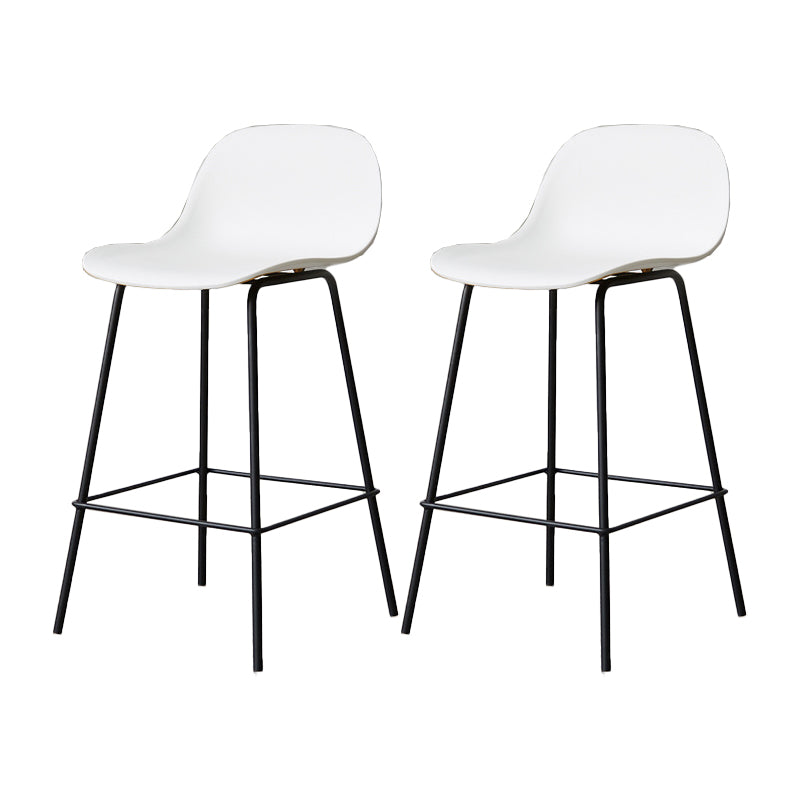 Scandinavian Reception Low Back Stool Matte Finish Plastic Barstool