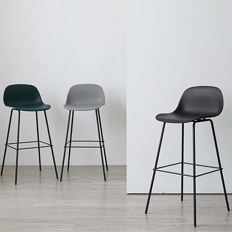 Scandinavian Reception Low Back Stool Matte Finish Plastic Barstool