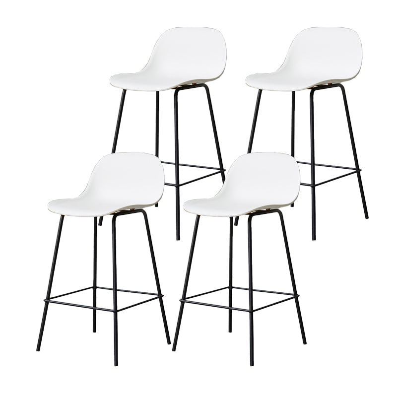 Scandinavian Reception Low Back Stool Matte Finish Plastic Barstool
