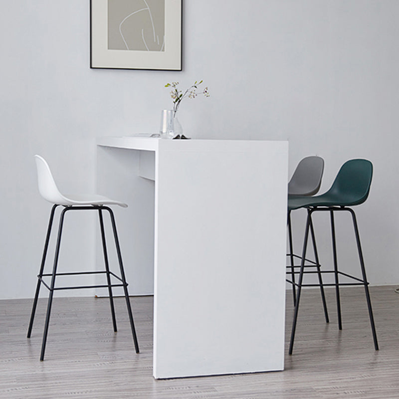 Scandinavian Reception Low Back Stool Matte Finish Plastic Barstool