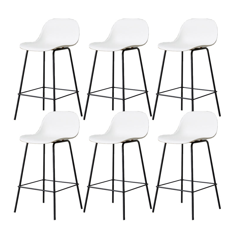 Scandinavian Reception Low Back Stool Matte Finish Plastic Barstool