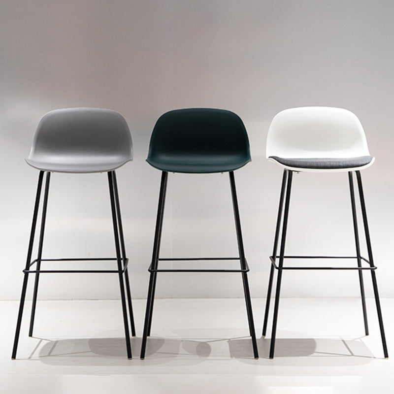 Scandinavian Reception Low Back Stool Matte Finish Plastic Barstool