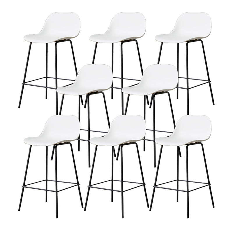 Scandinavian Reception Low Back Stool Matte Finish Plastic Barstool