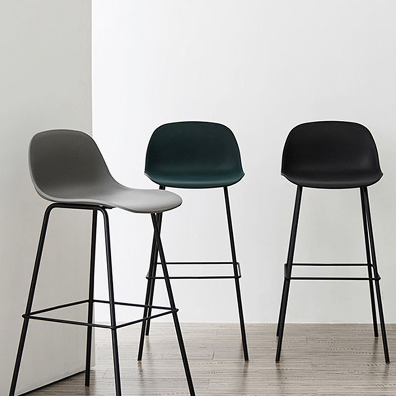 Scandinavian Reception Low Back Stool Matte Finish Plastic Barstool
