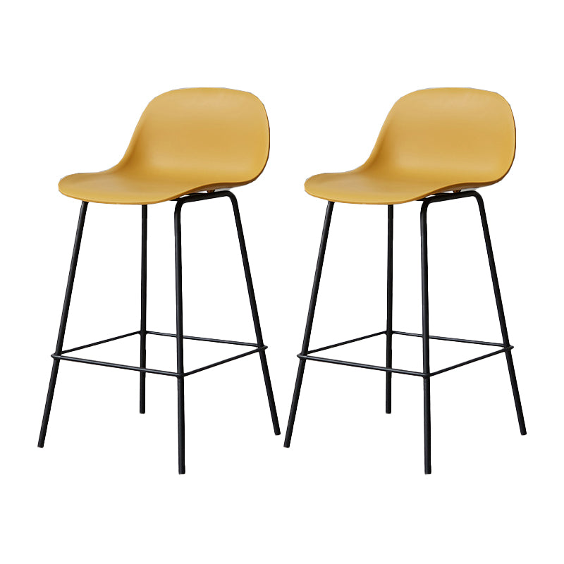 Scandinavian Reception Low Back Stool Matte Finish Plastic Barstool